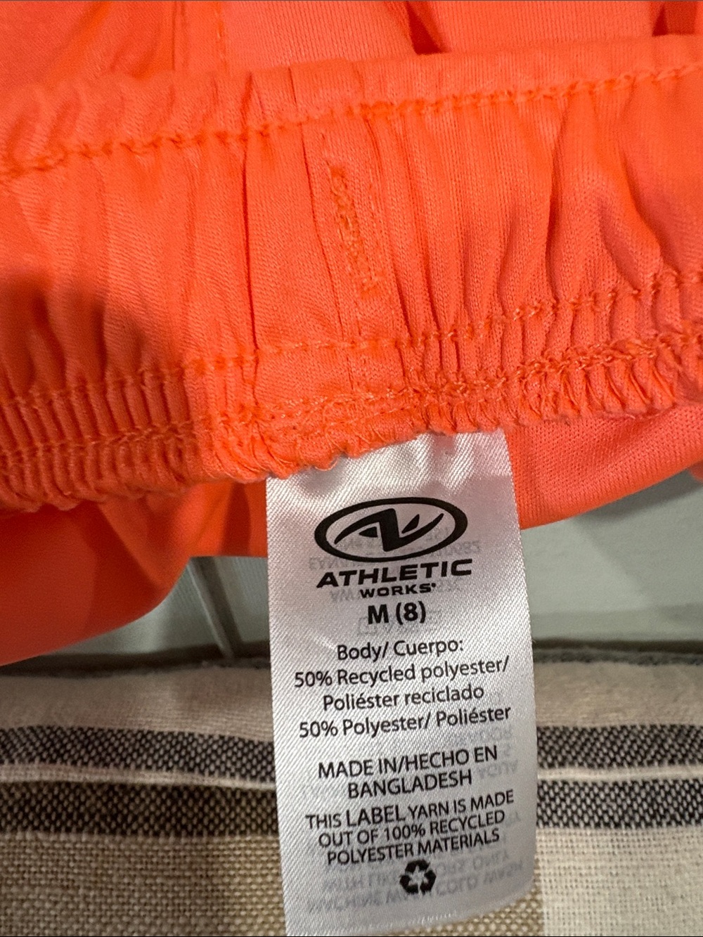 Athletic Works Coral Orange Elastic Waist Active Shorts